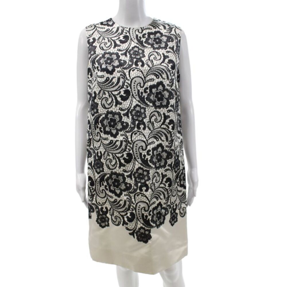 Dolce & Gabbana Women Pencil Silk Paisley Dress Sleeveless Knee Length Size 44